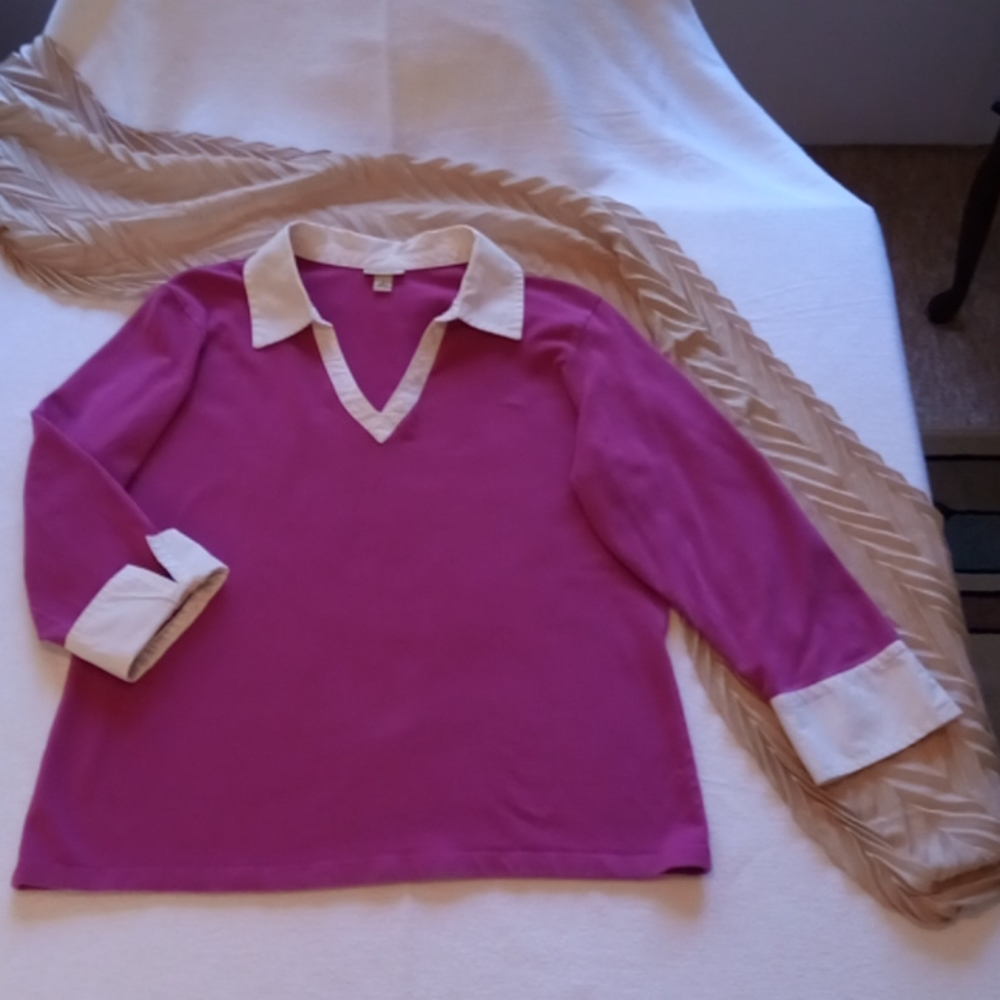 Pink 3/4 length sleeve shirt